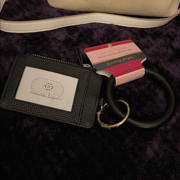 Nanette Lepore Natural/White 3 Sections,Black Cardholder Hands Free Bracelet NWT - Picture 4 of 16